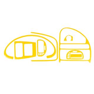 Kojelaudan listat (keltainen)
