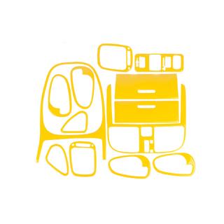 Kojelaudan verhoilupaneelit 1999-2003 (keltainen) Mitsubishi Carisma 1995–2004