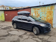 Mazda CX-7 2006–2012 Kattotelineen poikkitangot kiinteisiin kiinnityspisteisiin, lukittavat Wingbar V3 (2 kpl) Mustat kuva 2