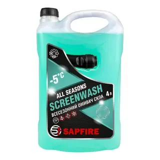 Ympärivuotinen tuulilasinpesuneste -5 °C 4 L SAPFIRE Lime (401172)