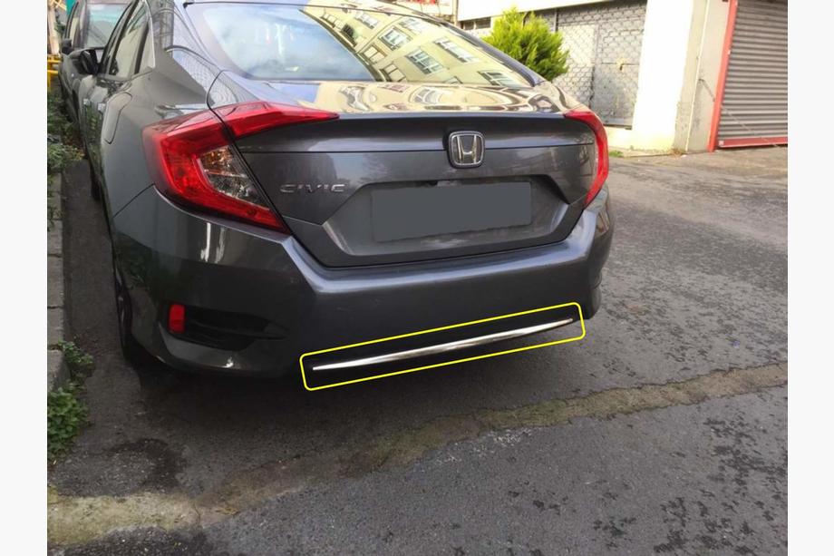 Honda Civic Sedan X 2016–2021 Takapuskurin reunasuoja (ruostumaton teräs) Image