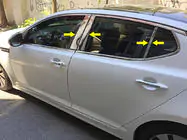 Kia Optima 2010–2016 Ovipilarien listat (6 kpl, ruostumaton teräs) kuva 1