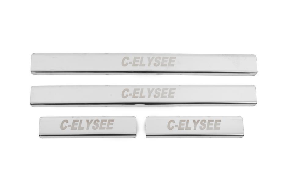 Citroen C-Elysee 2013–2022 Carmos V2 kynnyslistat (4 kpl, ruostumaton teräs) Kuva 1