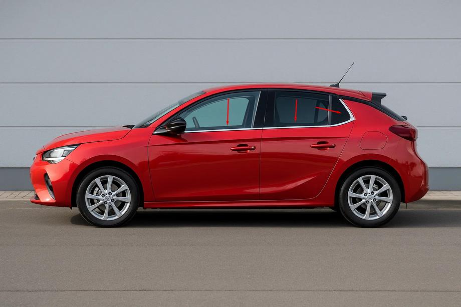 Opel Corsa F 2019– Ikkunalistojen alalistat (6 kpl, ruostumaton teräs) Image