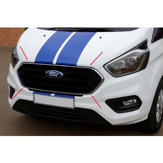 Kromilistat puskurin säleikköön 2018+ (4 kpl, ruostumaton teräs) Ford Custom 2013–2022 kuva 1
