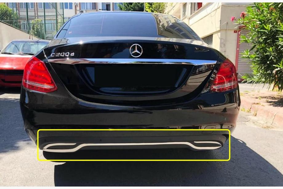 Mercedes C-class W205 2014–2021 Ruostumattomasta teräksestä takapuskurin kulmasuoja V1 Image