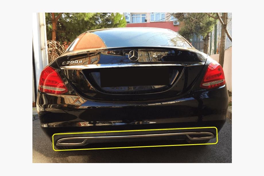 Mercedes C-class W205 2014–2021 Puskurin päätysuojus V2 (ruostumaton teräs) Image