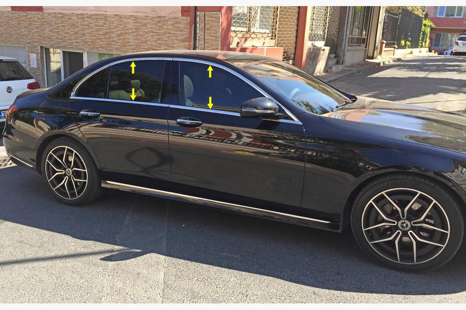 Mercedes E-class W213 2016–2023 Ikkunoiden täydellinen kehyslista (ruostumaton teräs) Image